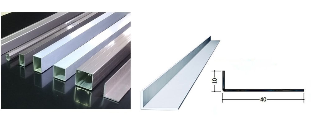 低コスト工法で使用されるアルミ不等辺アングルなど